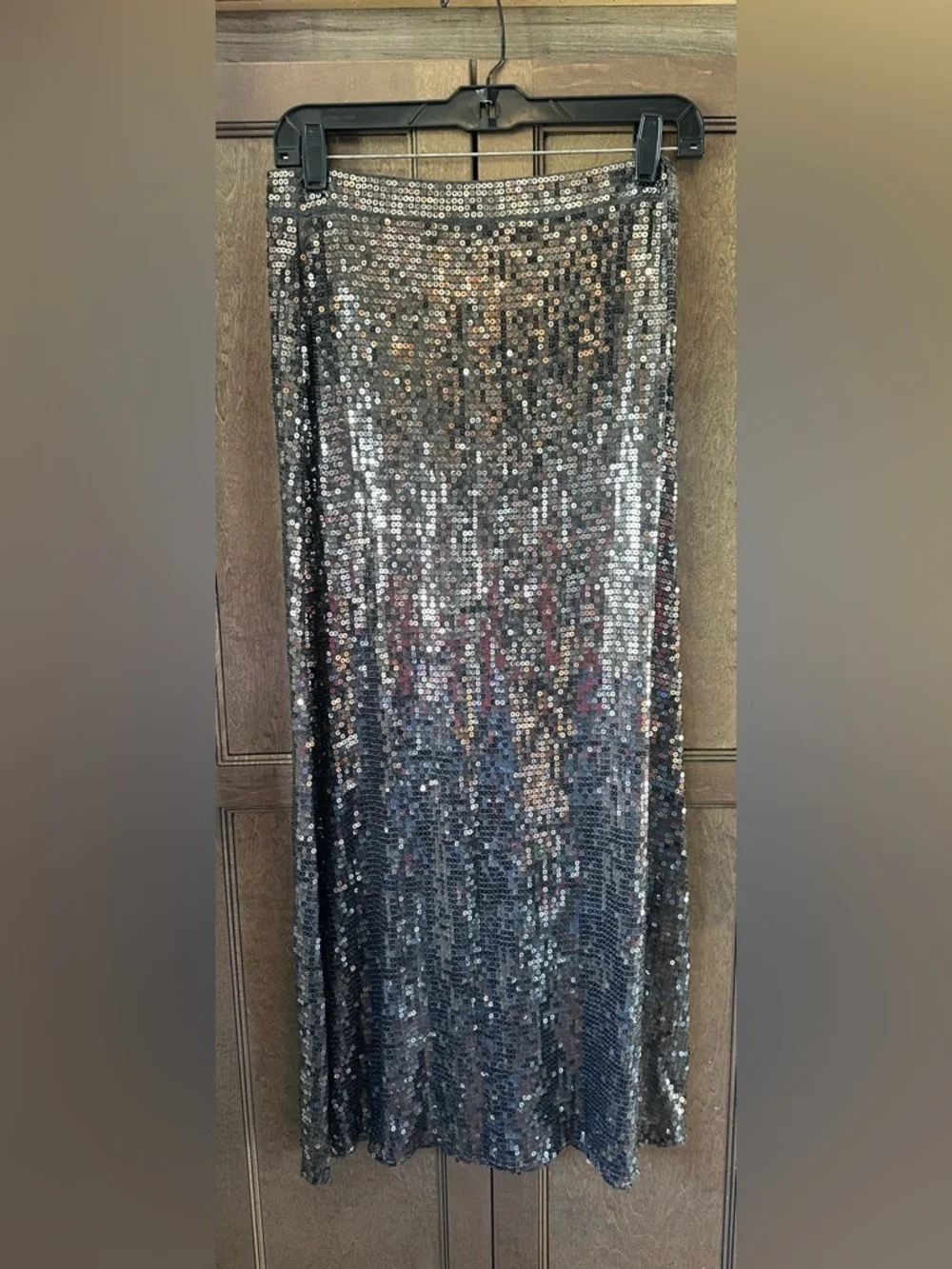 Michael Kors Silver Sequin Maxi Skirt Size S/M